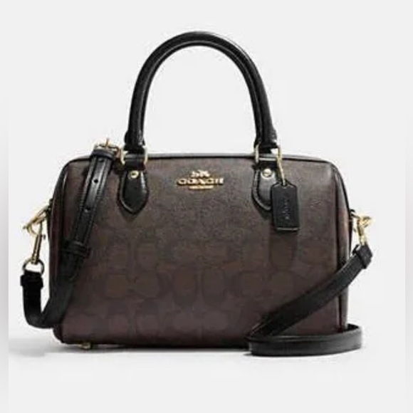 Coach Handbags - Coach Mini black & brown Bennet crossbody
